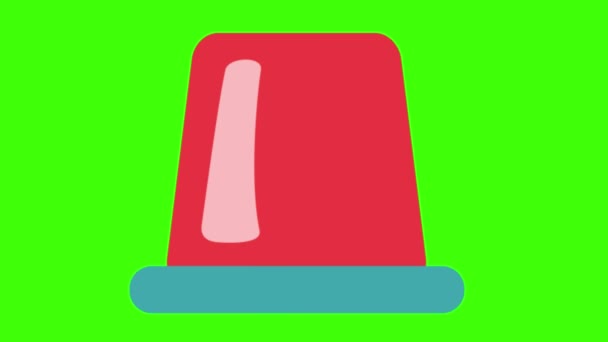 Rotes Verkehrszeichen Isoliert Auf Grünem Hintergrund — Stockvideo