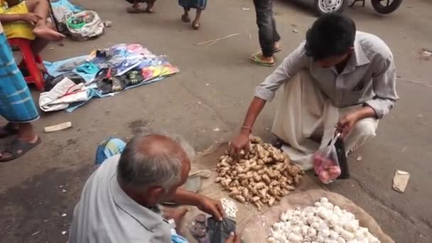 Filmaufnahmen Vom Straßenmarkt Indien — Stockvideo
