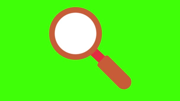 Magnifying Glass Isolated Green Background — Stock Video