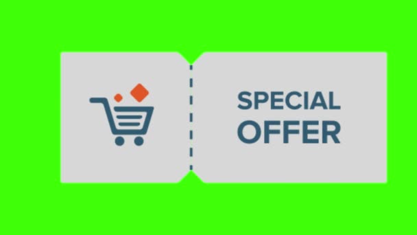 Special Offer Isolated Green Background — Stock Video