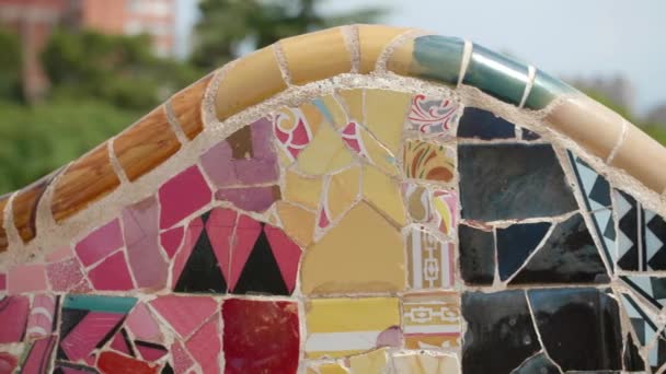 バルセロナ市のカラフルなモザイクは — ストック動画