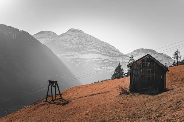 Prachtige Landschappen Velden Van Holzgau Lechtal Oostenrijk Humeurige Kleuren — Stockfoto