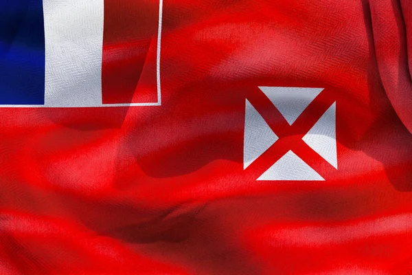 Ilustración Una Bandera Wallis Futuna Bandera Tela Ondeante Realista — Foto de Stock