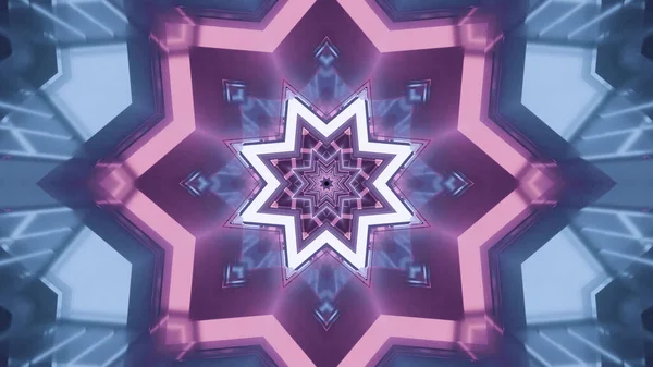 Illustration Flower Shaped Geometric Mandala Pattern Light Pink Blue — 스톡 사진