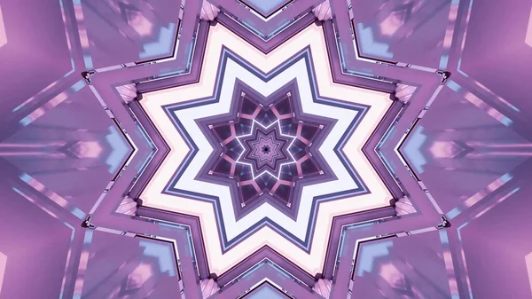 Illustration Star Shaped Geometric Mandala Pattern Light Pink Blue — Stock Fotó