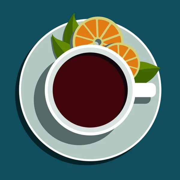 Taza Café Limón Vector Ilustración Diseño Gráfico — Vector de stock