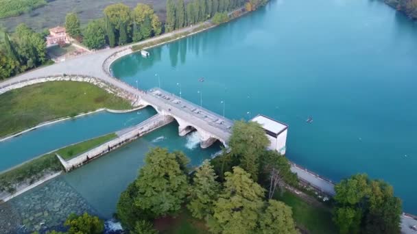 Luftaufnahme Des Flusses Der Stadt Der Hauptstadt Des Bundesstaates Der — Stockvideo