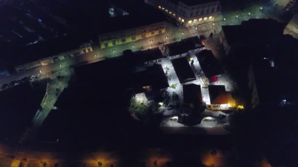 Fantastisk Utsikt Över Nattstadsbilden Med Vacker Belysning Byggnader — Stockvideo