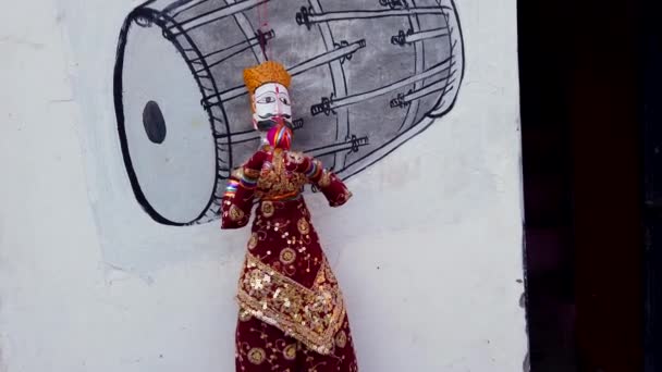 Традиційна Лялька Ручної Роботи Ринку Індія — стокове відео