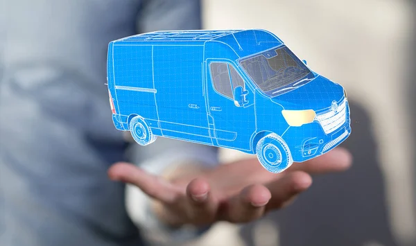 Digital Illustration Car Hand Concept Logistics Delivery — 图库照片