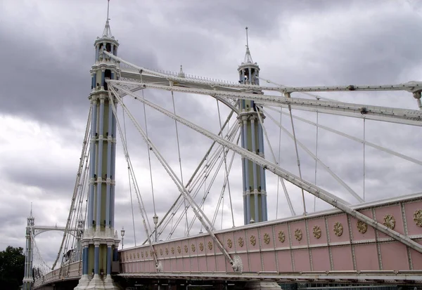 Malownicze Ujęcie Mostu Alberta Nad Tamizą Londynie Wielka Brytania — Zdjęcie stockowe