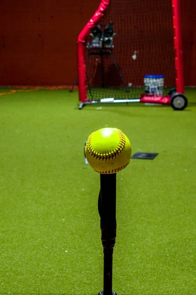 Balle Baseball Sur Terrain Jeu — Photo