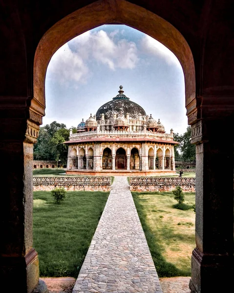 Una Hermosa Toma Tumba Isa Khan India —  Fotos de Stock