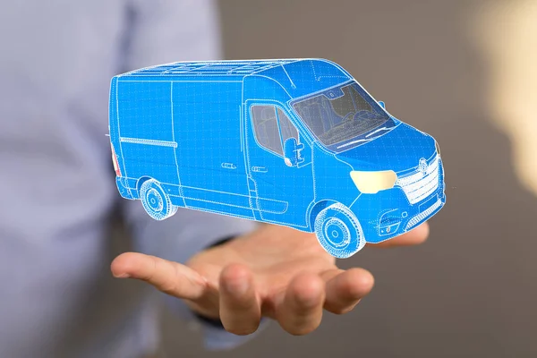 Digital Illustration Car Hand Concept Logistics Delivery — Stockfoto