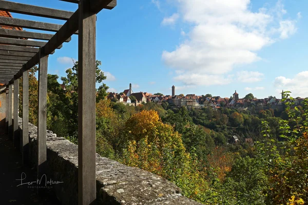 Ein Schöner Blick Von Der Festungsmauer Auf Die Stadt Rothenburg — Stockfoto