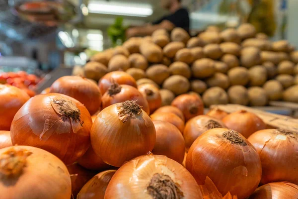 Zwiebeln Auf Dem Markt — Stockfoto