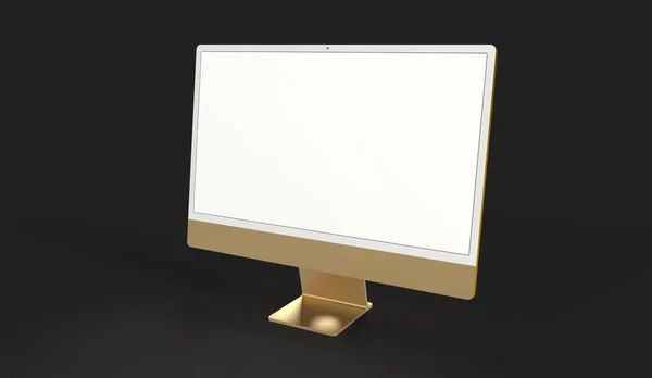 Rendering Computer Monitor Isolated Black — Stock fotografie