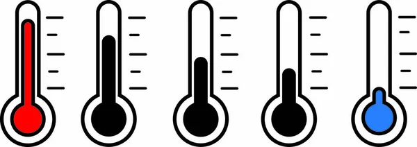 Thermometer Symbol Gesetzt Vektorillustration — Stockvektor