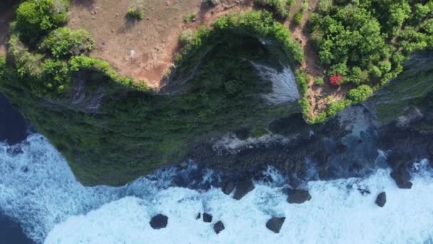 Aerial View Beautiful Sea Shore — 비디오