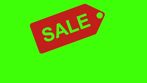 Sale Icon Isolated Green Background — Stock Video