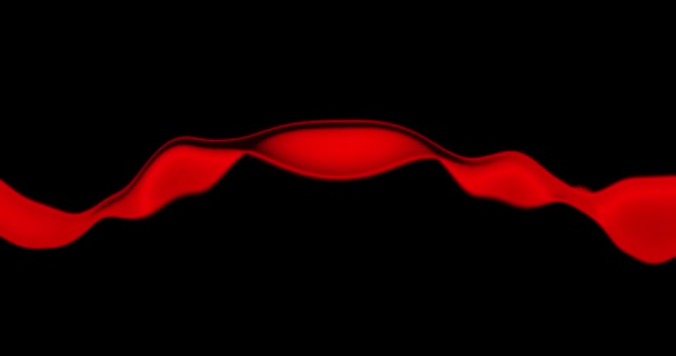 抽象的な背景に黒と赤の波があり — ストック動画