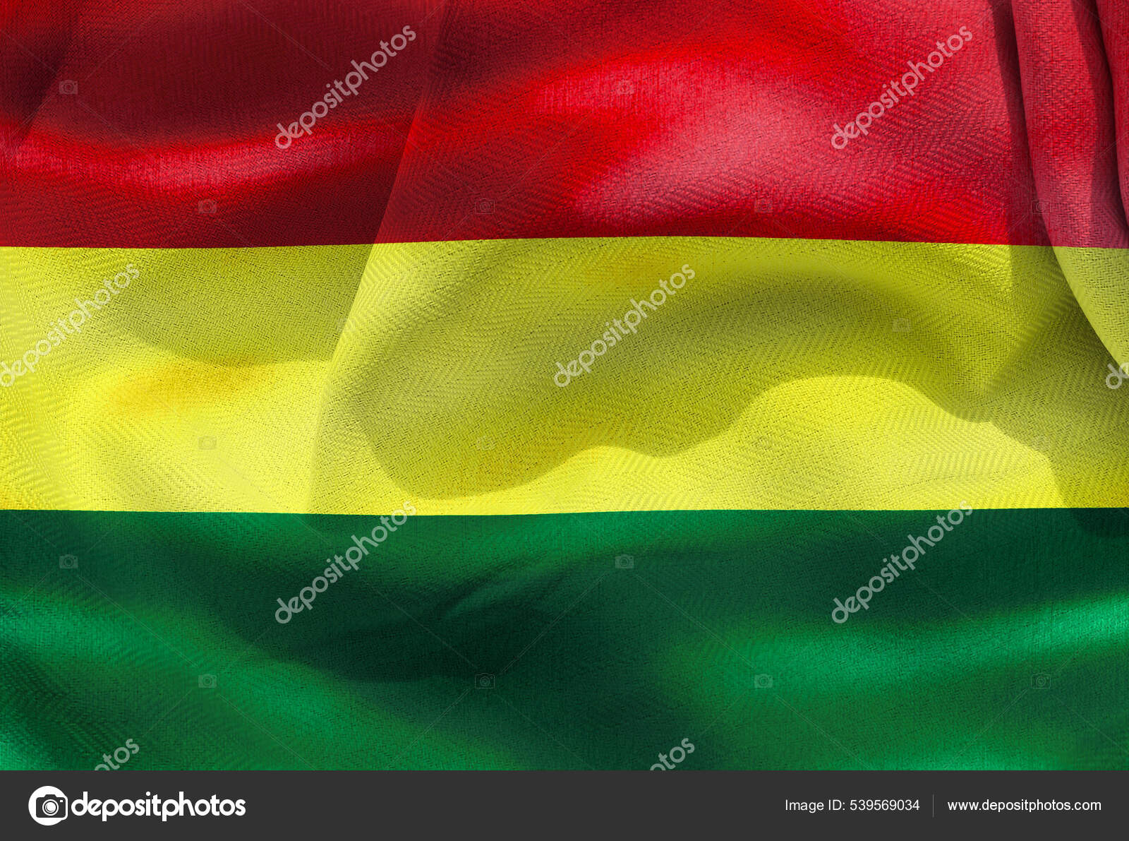 Illustration Realistic Waving Fabric Flag Bolivia Background Wallpaper
