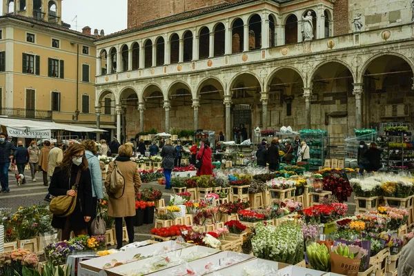 Pouliční Trh Italském Městě — Stock fotografie