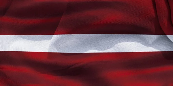 Illustration Realistic Waving Fabric Flag Latvia Background Wallpaper — Stock fotografie