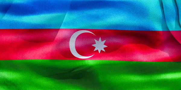 Illustration Realistic Waving Fabric Flag Azerbaijan Background Wallpaper — Stock Photo, Image