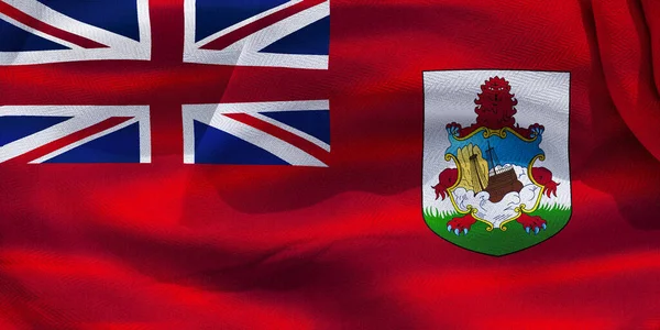 Illustration Realistic Waving Fabric Flag Bermuda Background Wallpaper — стокове фото