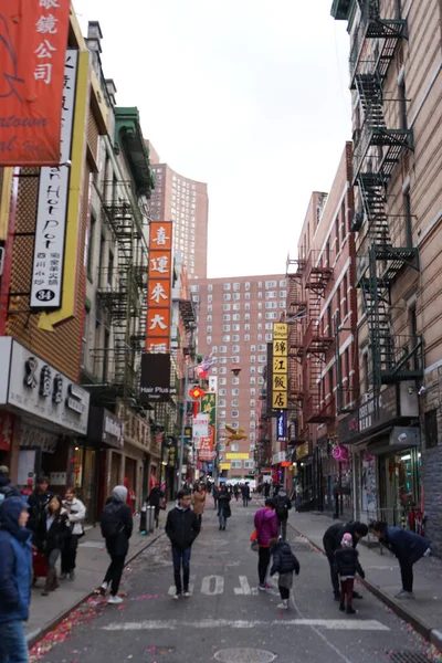 New York City United States Feb 2019 Vertical Shot Chinatown — Stock Photo, Image