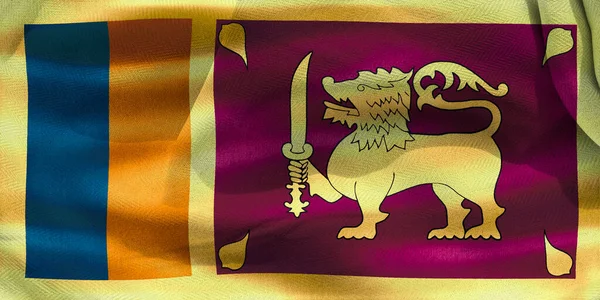 Illustration Realistic Waving Fabric Flag Sri Lanka Background Wallpaper — Fotografia de Stock