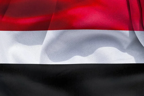Ilustración Una Bandera Yemen Bandera Tela Ondeante Realista — Foto de Stock