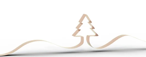 Arbre Noël Avec Ombre Sur Fond Blanc — Photo
