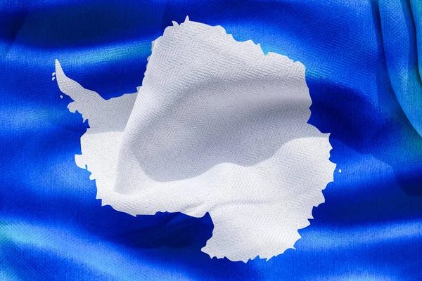 Illustration Realistic Waving Fabric Flag Antarctic Background Wallpaper — Fotografia de Stock