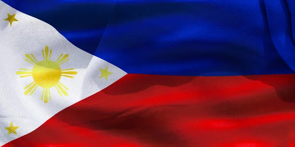 Illustration Realistic Waving Fabric Flag Philippines Background Wallpaper — Zdjęcie stockowe