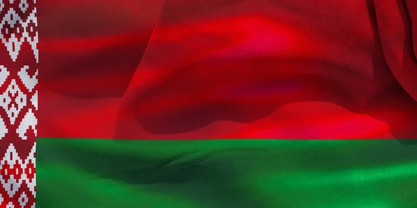Illustration Realistic Waving Fabric Flag Belarus Background Wallpaper — Foto de Stock