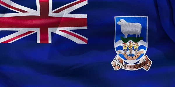 Illustration Realistic Waving Fabric Flag Falkland Islands Background Wallpaper — Stockfoto