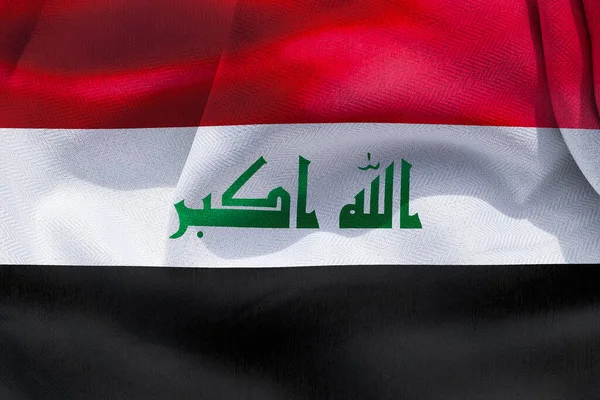 Illustration Realistic Waving Fabric Flag Iraq Background Wallpaper — Foto de Stock