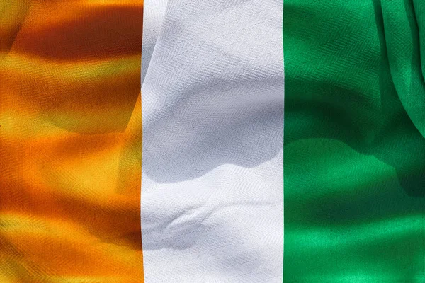 Illustration Realistic Waving Fabric Flag Ivory Coast Background Wallpaper — 图库照片