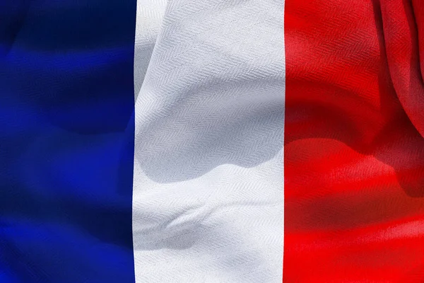Μια Τρισδιάστατη Απεικόνιση Του Ρεαλιστικού Κυματίζει Σημαία Ύφασμα Της Γαλλίας — Φωτογραφία Αρχείου