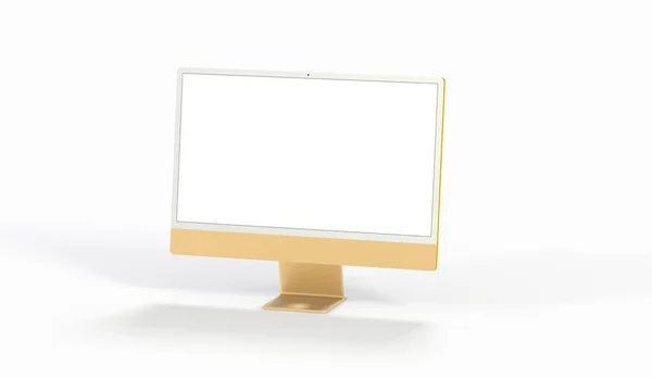 Μια Τρισδιάστατη Απεικόνιση Προσομοίωσης Οθόνης Υπολογιστή Λευκή Λευκή Οθόνη — Φωτογραφία Αρχείου