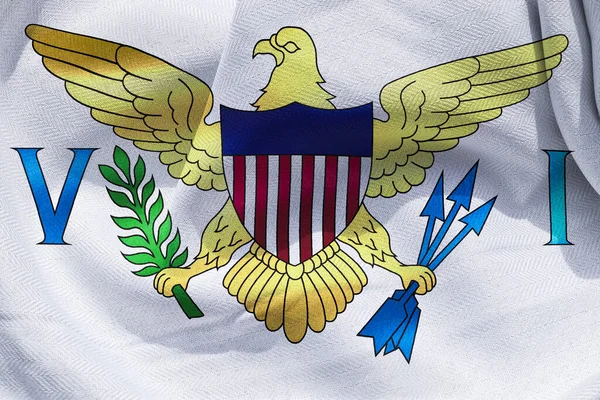 Illustration Virgin Islands Flag Realistic Waving Fabric Flag — Stock Photo, Image