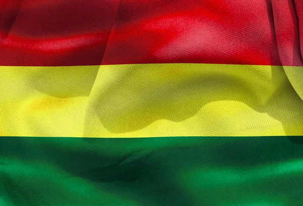Illustration Realistic Waving Fabric Flag Bolivia Background Wallpaper — Zdjęcie stockowe