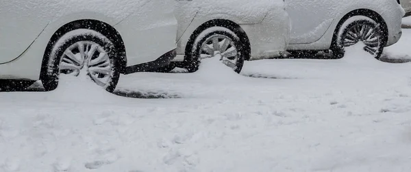Autonehoda Pokrytá Sněhem — Stock fotografie