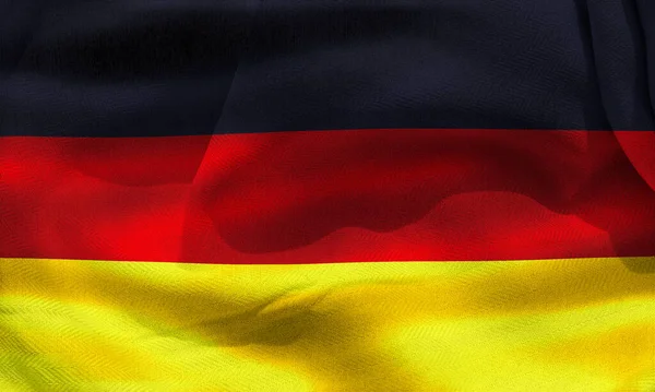 Illustration Realistic Waving Fabric Flag Germany Background Wallpaper — Stock fotografie