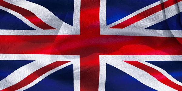 Illustration Realistic Waving Fabric Flag United Kingdom Background Wallpaper — Foto de Stock