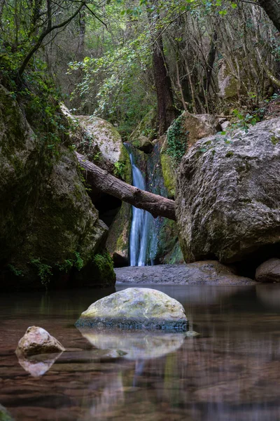 Beautiful Landscape Gorg Sort Waterfall Aiguafreda Catalonia — Stok fotoğraf