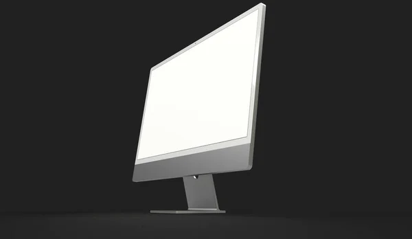 Rendering Computer Display Mock Blank White Screen — Foto de Stock