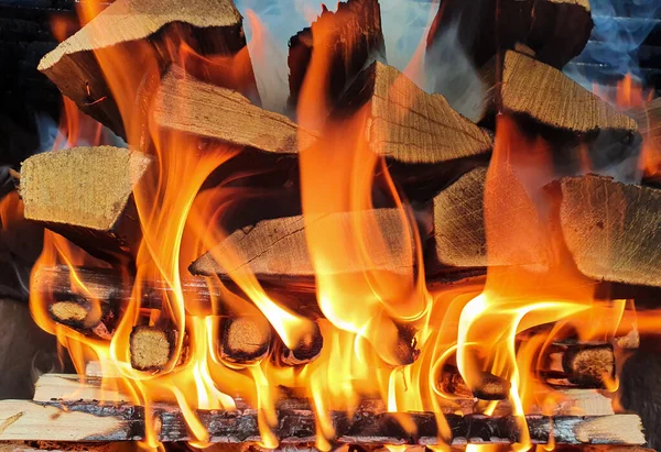 Płonący Ogień Kominku — Zdjęcie stockowe